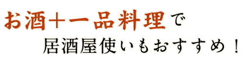 お酒+一品料理で